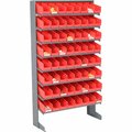Global Industrial 8 Shelf Floor Pick Rack, 64 Red Plastic Shelf Bins 4 Inch Wide 33x12x61 603426RD
